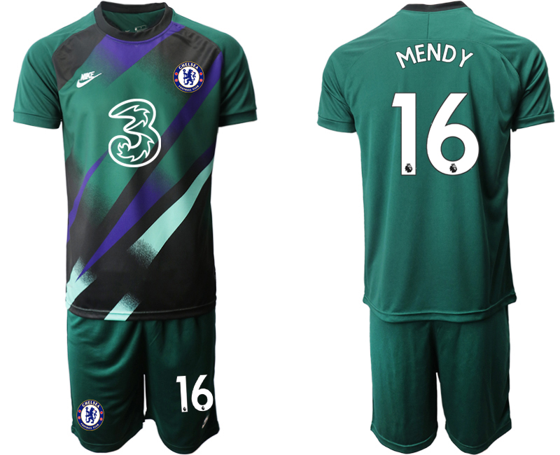 Men 2021 Chelsea Dark green goalkeeper #16 soccer jerseys
